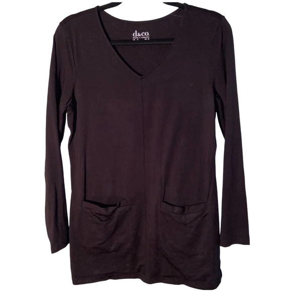 Denim & Co Black Tunic Top | Small - Picture 1 of 3